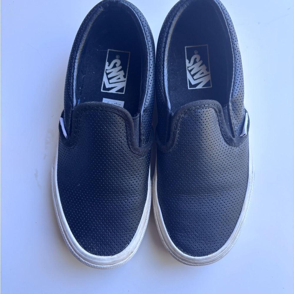 Vans Kids Black Perforated Slip-On Sneakers